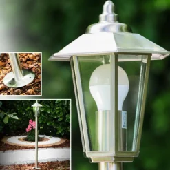 hofstein Lampe sur pied d'extérieur MOSKAU Acier inoxydable, 1 lumière