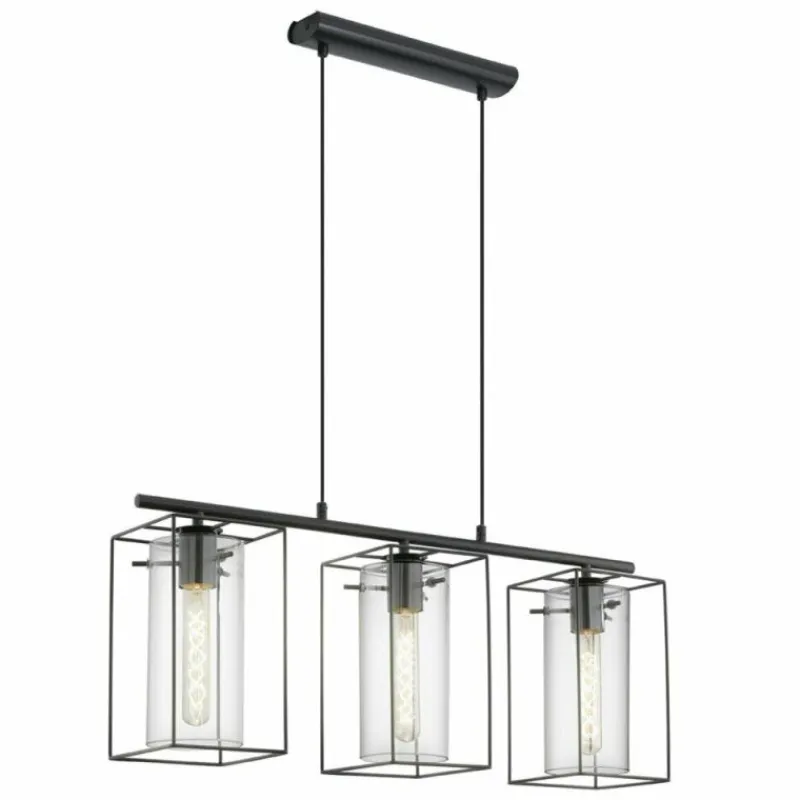 Luminaires Eglo Lampe suspendue Eglo LONCINO Noir, 3 lumières