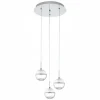 Luminaires Scandinaves-Luminaires Eglo Lampe suspendue Eglo MONTEFIO 1 LED Chrome, Aspect cristal, 3 lumières