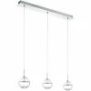 Luminaires Scandinaves-Luminaires Eglo Lampe suspendue Eglo MONTEFIO 1 LED Chrome, Aspect cristal, 3 lumières