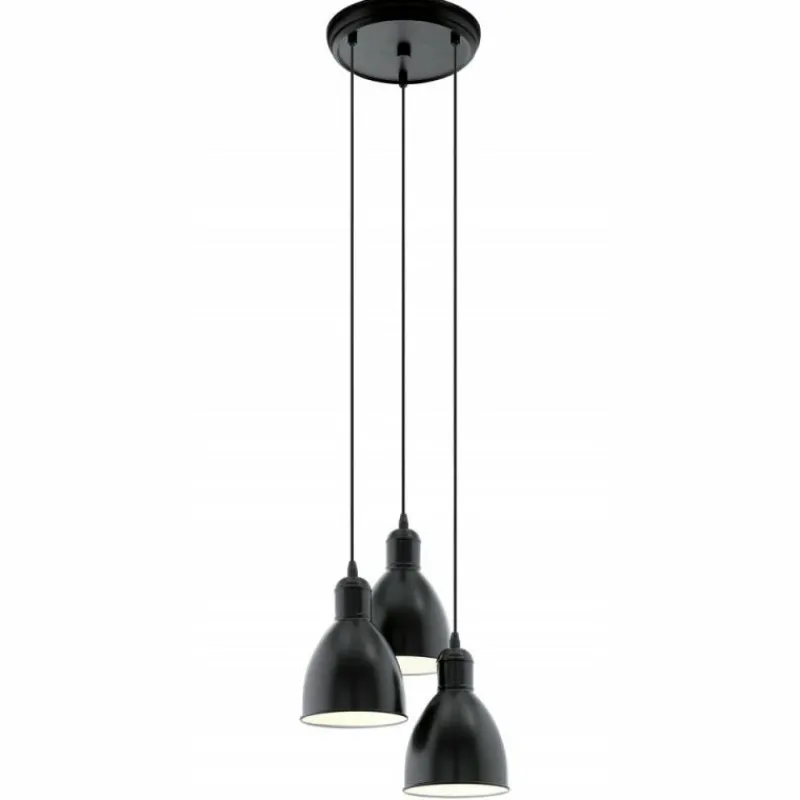 Lampes Vintages & Rétros-Luminaires Eglo Lampe suspendue Eglo PRIDDY Noir, Blanc, 3 lumières
