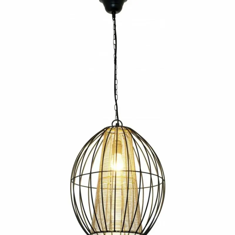 Lampes Dorées-Luminaires Holländer Lampe suspendue Holländer CAPELLO Or, Noir, 1 lumière