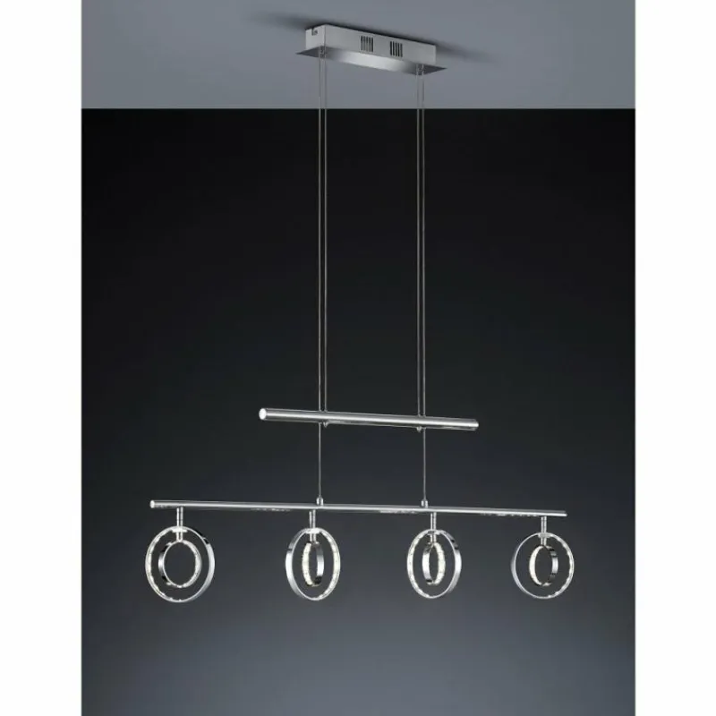 Luminaires Reality Lampe suspendue Reality PRATER LED Chrome, 4 lumières* Éclairage Led