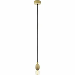 Lampes Vintages & Rétros-Luminaires Eglo Lampe suspension Eglo AVOLTRI Bois clair, 1 lumière