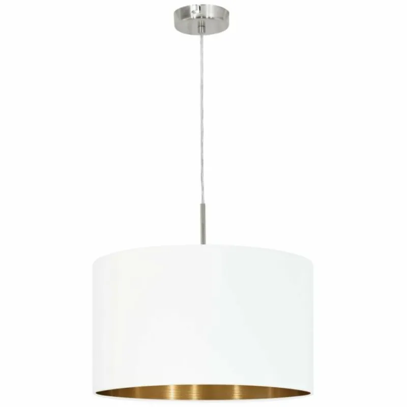 Lampes En Tissu-Luminaires Eglo Lampe suspension Eglo PASTERI Nickel mat, 1 lumière