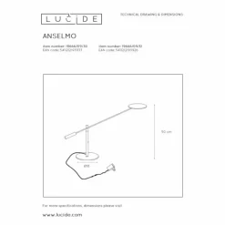 Luminaires Lucide Lampes de table Lucide ANSELMO LED Chrome, 1 lumière* Éclairage Led