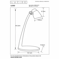 Lampes Dorées-Luminaires Lucide Lampes de table Lucide LUDO LED Noir, 1 lumière