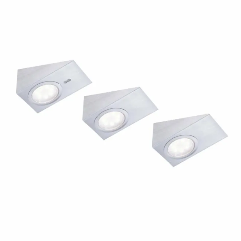 Luminaires Leuchten Direkt lampes pour bandeaux Leuchten Direkt THEO LED Acier inoxydable, 3 lumières* Éclairage Led