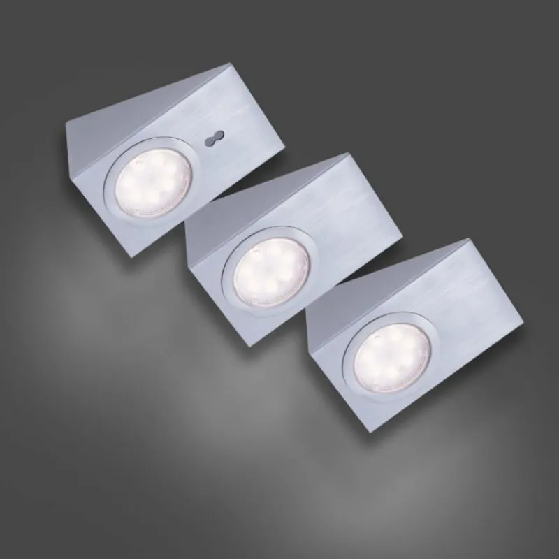Luminaires Leuchten Direkt lampes pour bandeaux Leuchten Direkt THEO LED Acier inoxydable, 3 lumières* Éclairage Led