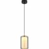 Suspension Verre Fumé-Luminaires Globo Lighting Lampigna Suspension LED Laiton, Noir, 1 lumière