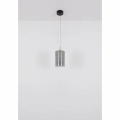 Suspension Verre Fumé-Luminaires Globo Lighting Lampigna Suspension LED Laiton, Noir, 1 lumière
