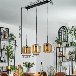 hofstein Lauden Suspension Ambre, 3 lumières