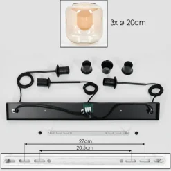 hofstein Lauden Suspension Ambre, 3 lumières