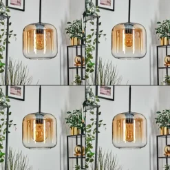 hofstein Lauden Suspension Ambre, Clair, Fumé, 3 lumières