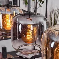 hofstein Lauden Suspension Ambre, Clair, Fumé, 3 lumières