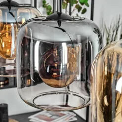 hofstein Lauden Suspension Ambre, Clair, Fumé, 5 lumières