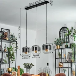 hofstein Lauden Suspension Chrome, Clair, 3 lumières