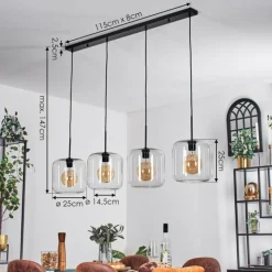 hofstein Lauden Suspension Clair, 4 lumières