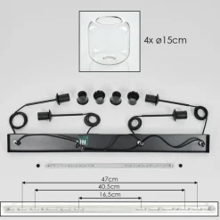 hofstein Lauden Suspension Clair, 4 lumières