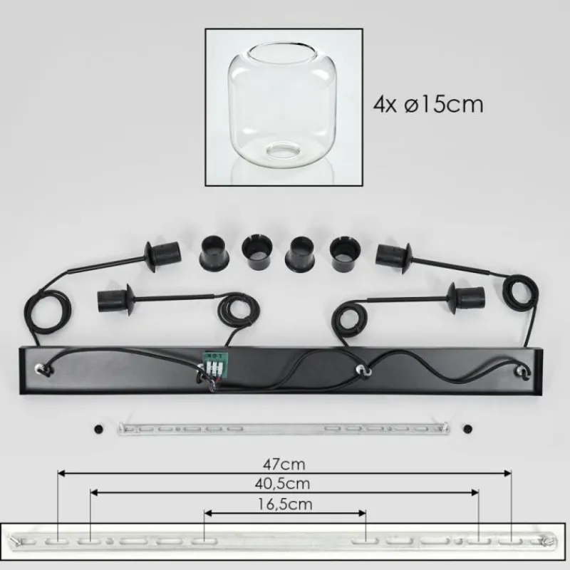 hofstein Lauden Suspension Clair, 4 lumières
