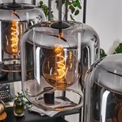 hofstein Lauden Suspension Clair, Fumé, 4 lumières