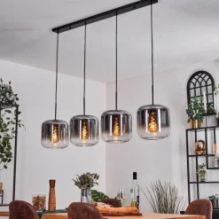 hofstein Lauden Suspension Clair, Fumé, 4 lumières