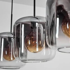 hofstein Lauden Suspension Clair, Fumé, 4 lumières