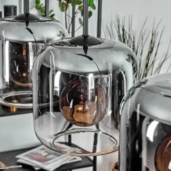 hofstein Lauden Suspension Clair, Fumé, 3 lumières