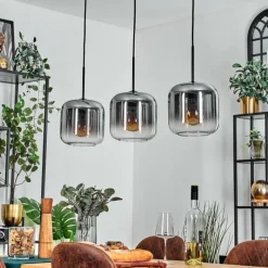 hofstein Lauden Suspension Clair, Fumé, 3 lumières