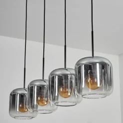hofstein Lauden Suspension Clair, Fumé, 4 lumières