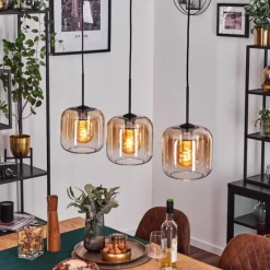 hofstein Lauden Suspension Noir, 3 lumières