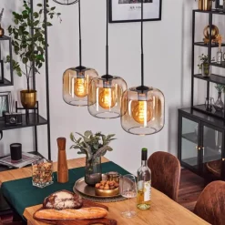 hofstein Lauden Suspension Noir, 3 lumières