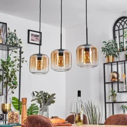 hofstein Lauden Suspension Noir, 3 lumières