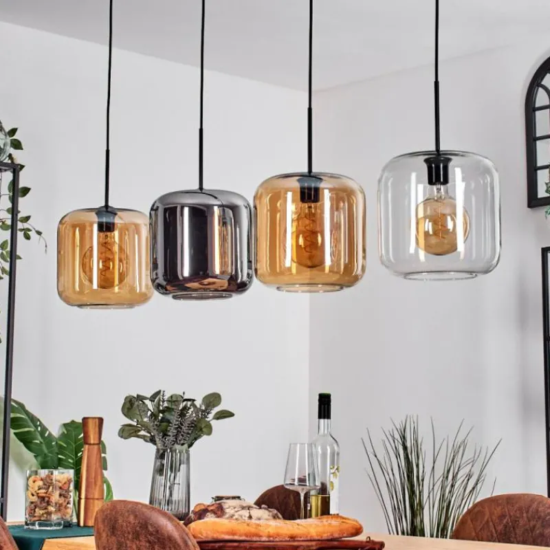 hofstein Lauden Suspension Noir, 4 lumières