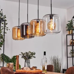 hofstein Lauden Suspension Noir, 4 lumières