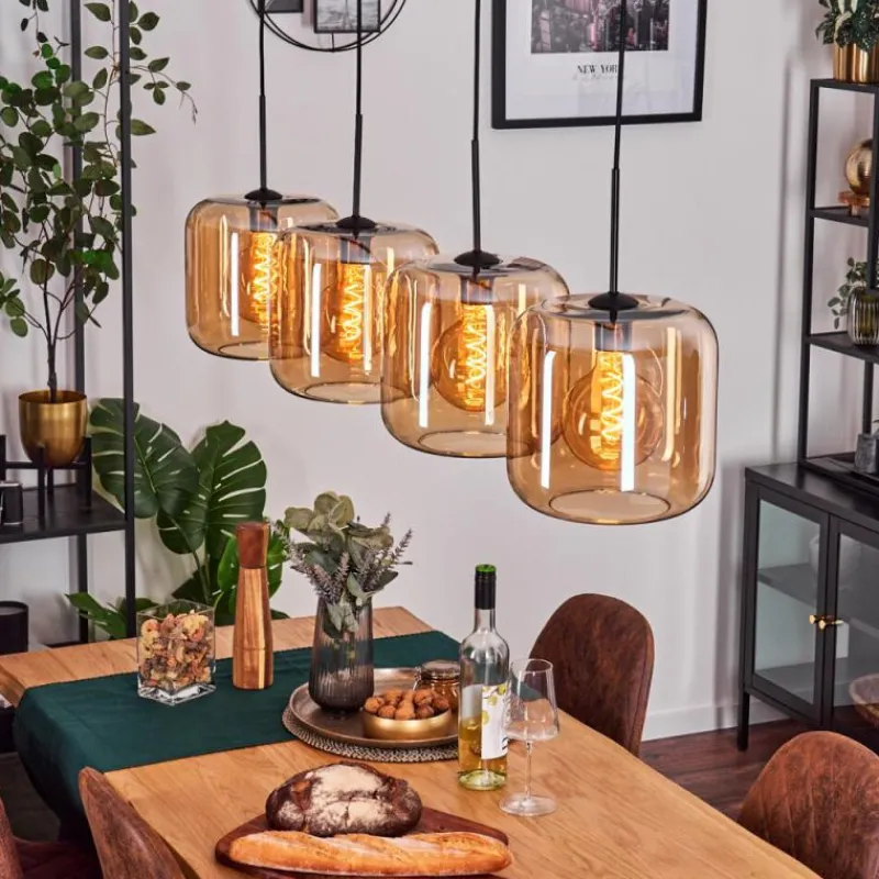 hofstein Lauden Suspension Noir, 4 lumières