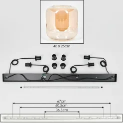 hofstein Lauden Suspension Noir, 4 lumières