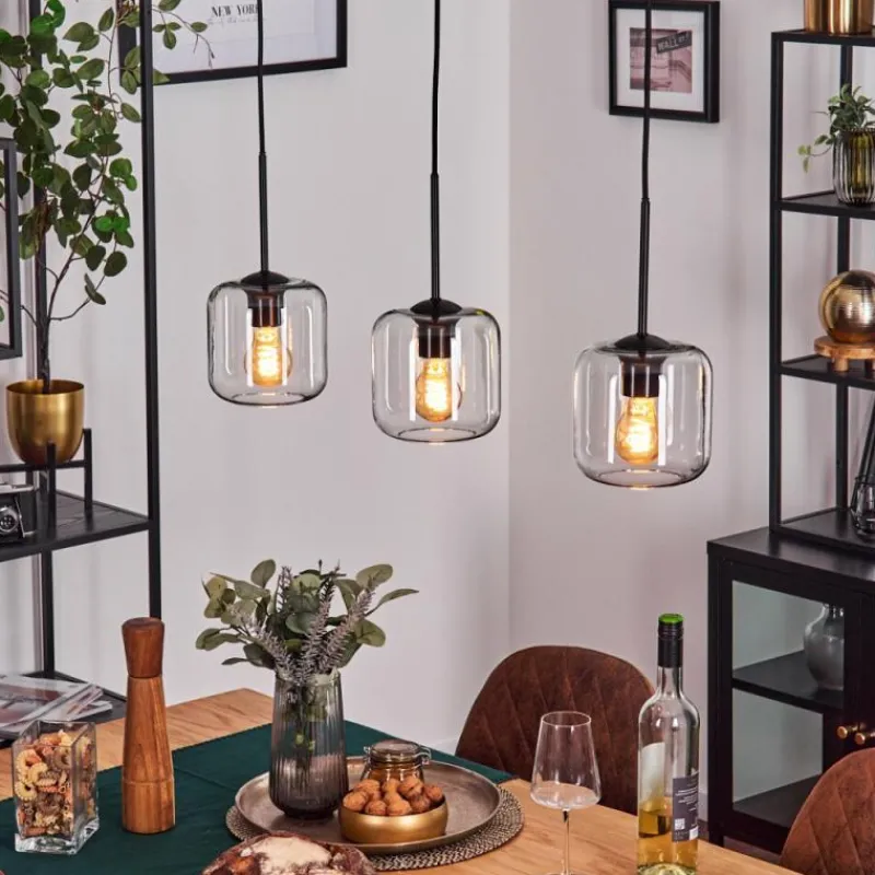 hofstein Lauden Suspension Noir, 3 lumières