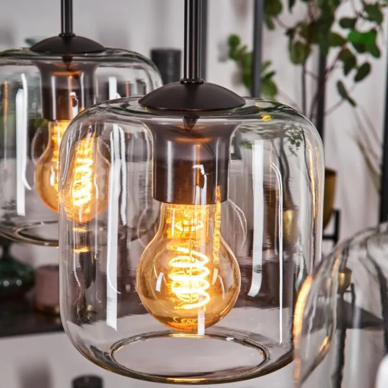 hofstein Lauden Suspension Noir, 3 lumières