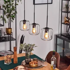 hofstein Lauden Suspension Noir, 3 lumières