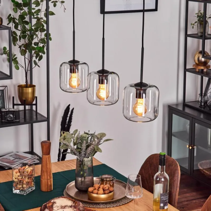 hofstein Lauden Suspension Noir, 3 lumières