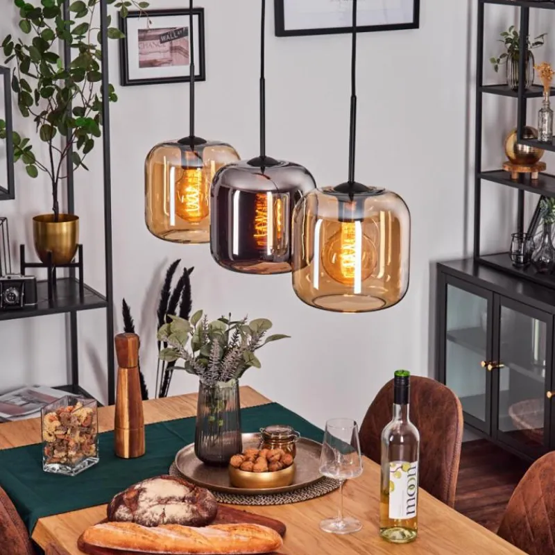 hofstein Lauden Suspension Noir, 3 lumières