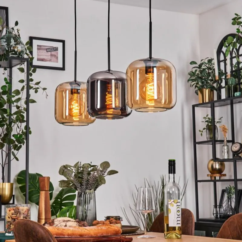 hofstein Lauden Suspension Noir, 3 lumières