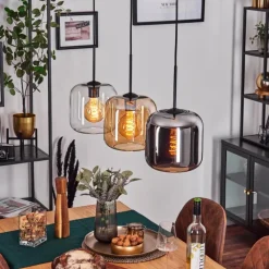 hofstein Lauden Suspension Noir, 3 lumières