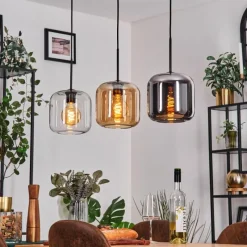 hofstein Lauden Suspension Noir, 3 lumières