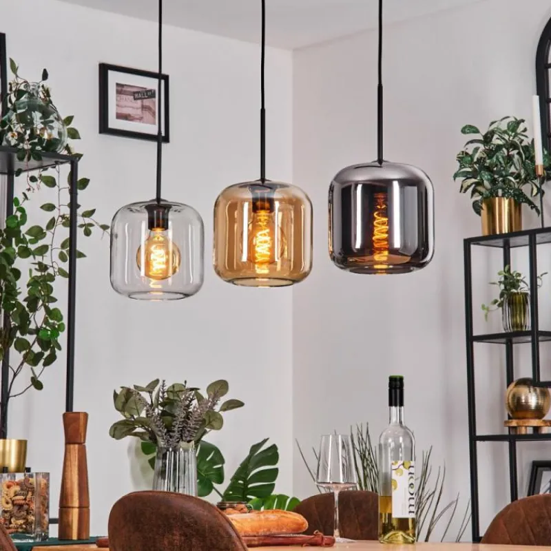 hofstein Lauden Suspension Noir, 3 lumières