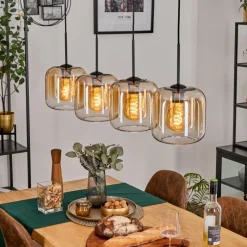 hofstein Lauden Suspension Noir, 4 lumières