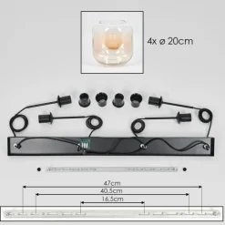 hofstein Lauden Suspension Noir, 4 lumières