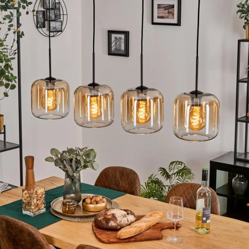 hofstein Lauden Suspension Noir, 4 lumières