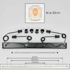 hofstein Lauden Suspension Noir, 4 lumières